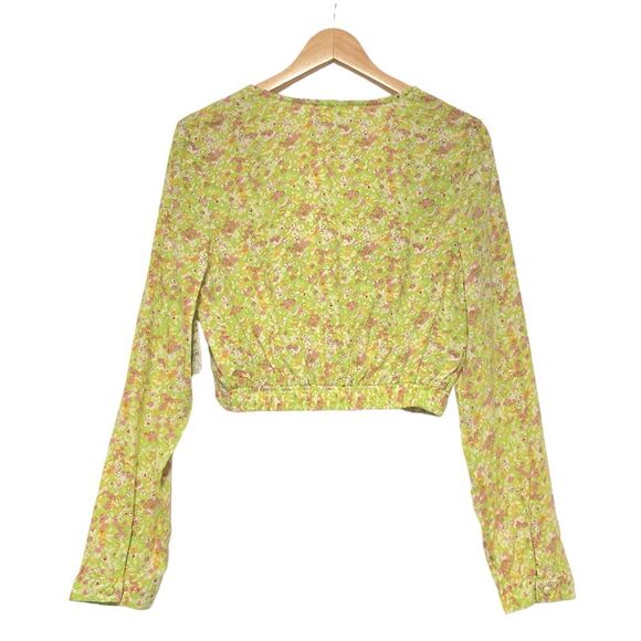 Nordstrom BP Green Hannah Kate Surplice V-Neck Crop Top Small NWT - Picture 7 of 15